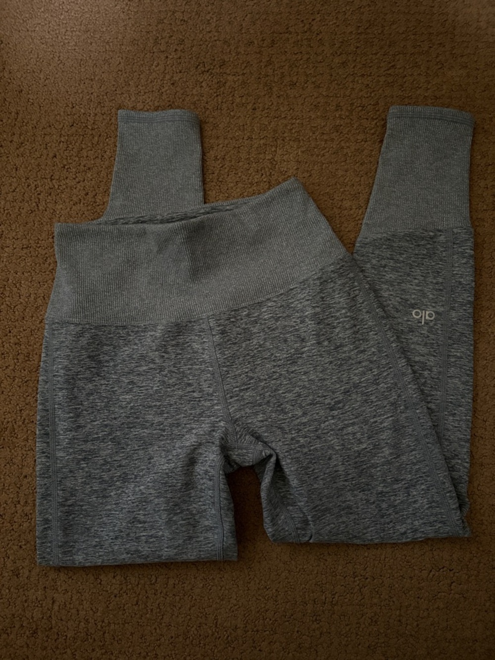 ALO Alosoft Lounge Dark Heathered Gray High-Rise Yoga Leggings Workout Sz XS 2-4